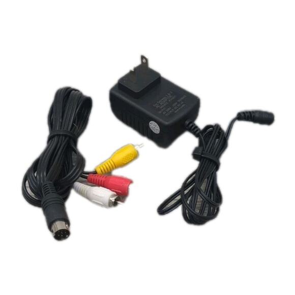 Super Nintendo SNES Power Supply AC Adapter Cord Official OEM SNS-002 & AV Cable - Picture 1 of 11